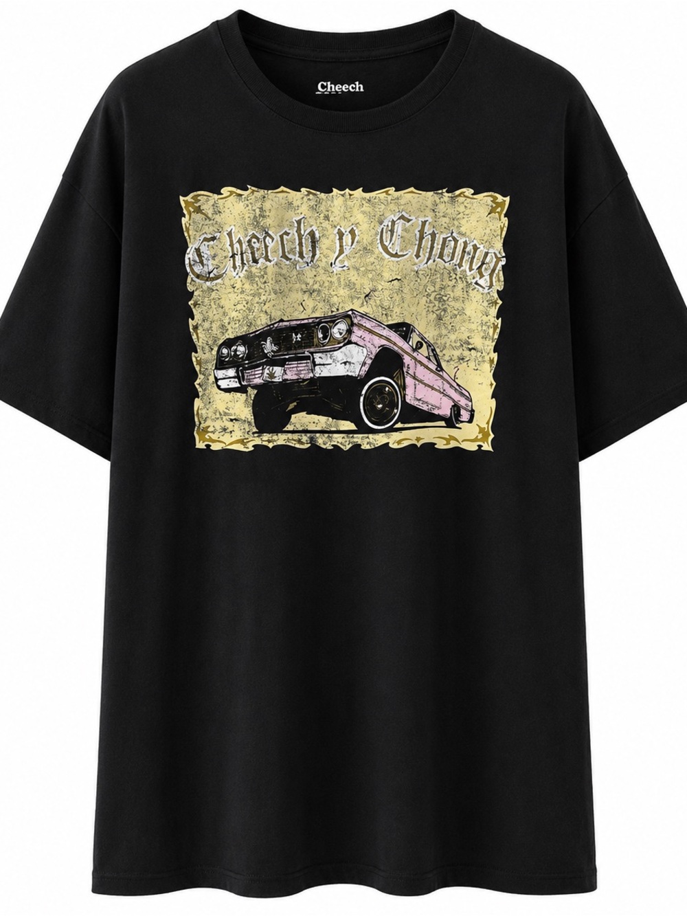 Cheech & Chong Black Graphic T-Shirt 4X 100% Cotton Car Design Casual Unisex